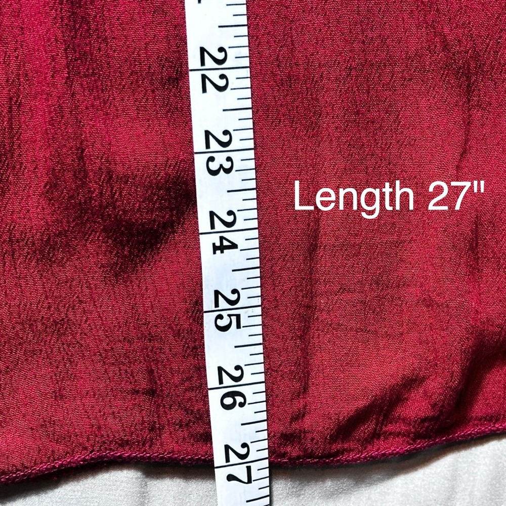 Westport Women's 1X Red Boho Red Peasant Blouse Tie Neck Ruffle Sleeve Comfort - Picture 15 of 16